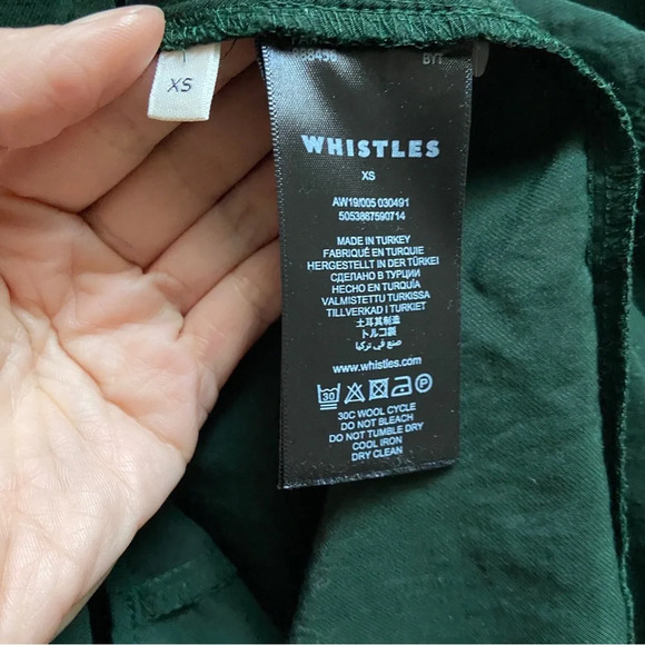 Whistles Dark Green Enora Dress Sz XS - Picture 11 of 15